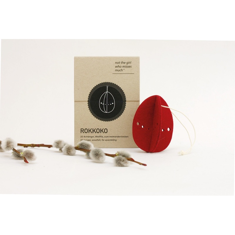 Red Felt Hanging Egg Decoration