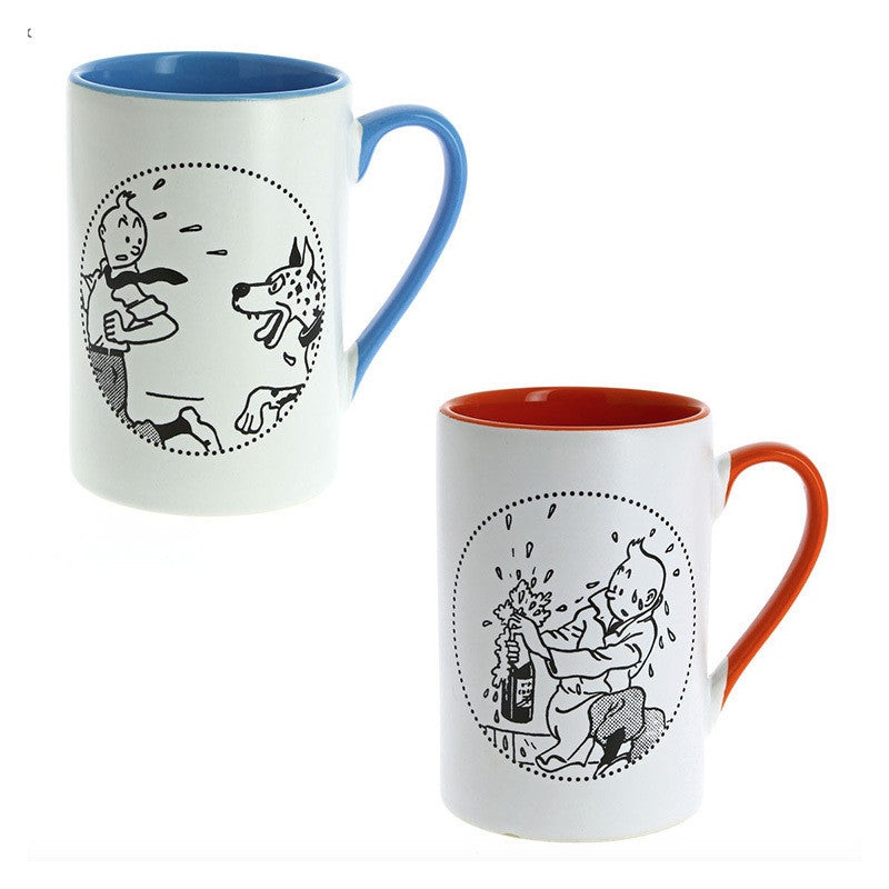 Tintin Champagne and Great Dane Mug Duo