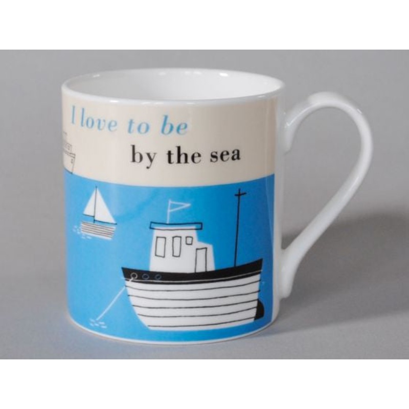 Turquoise Happiness Boats Mug