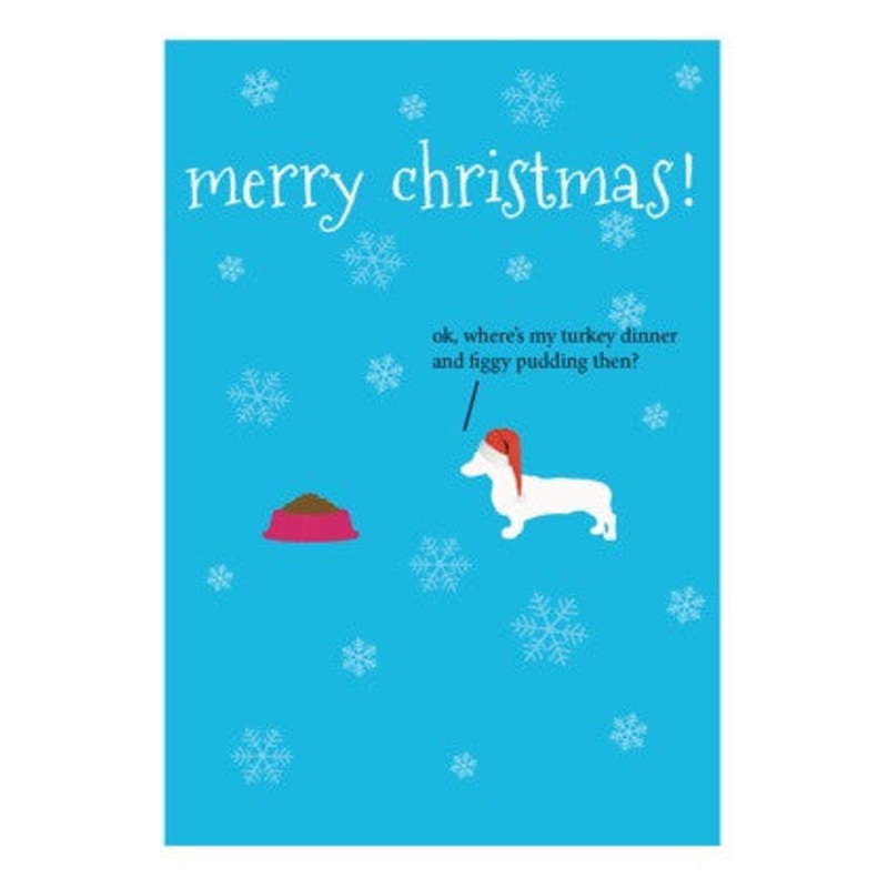 Christmas Card - Frankie Dog Turkey Dinner