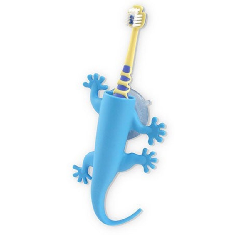 Larry the Lizard Toothbrush Holder Blue