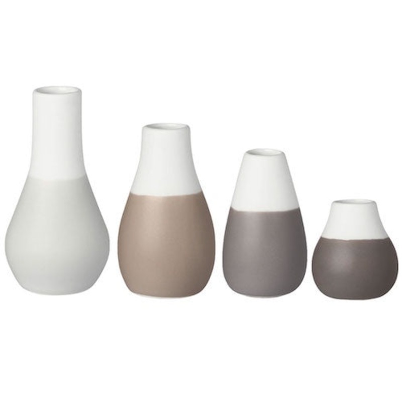 Mini Grey Pastel Vases Set of 4