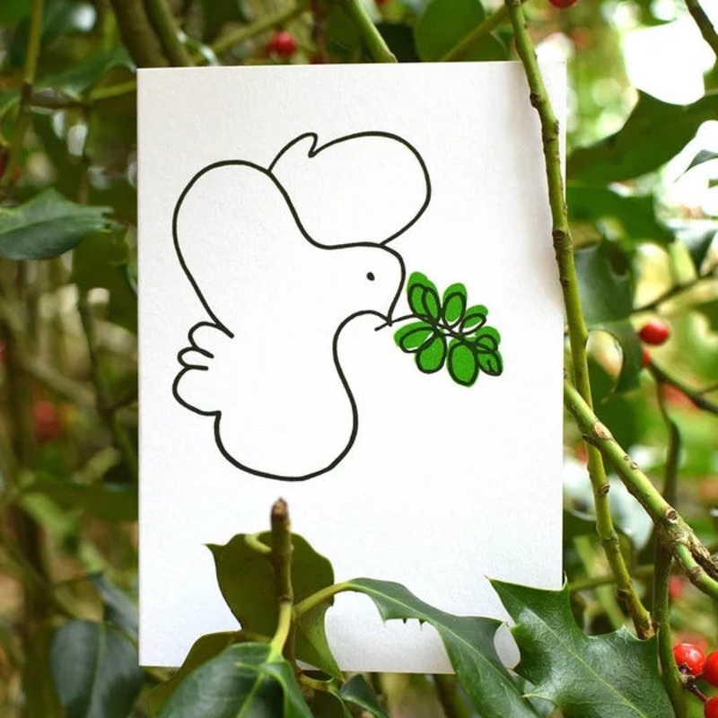 Peace Dove & Mistletoe Card