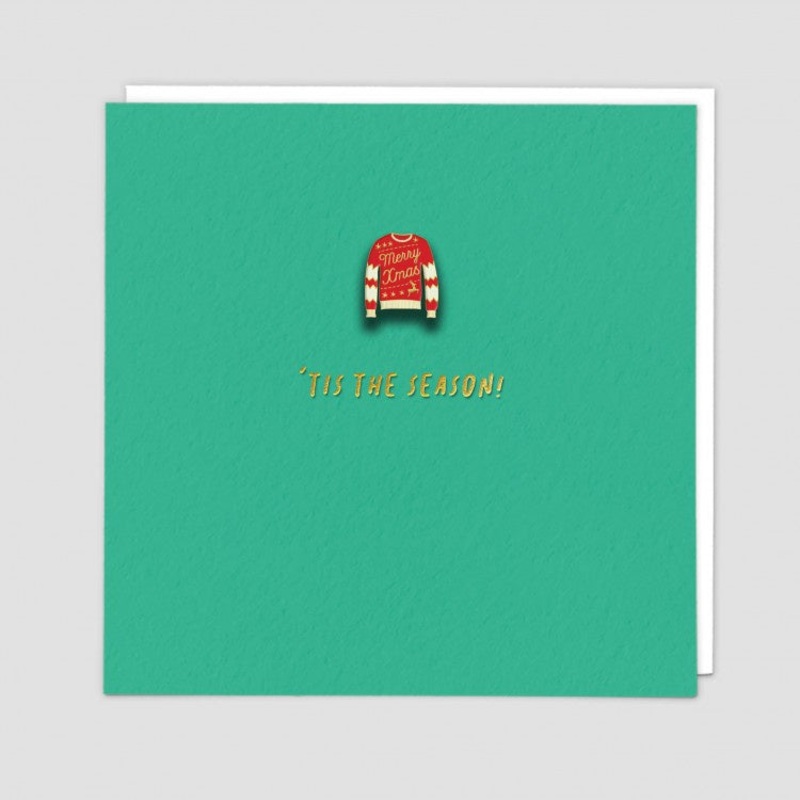 Tis The Season! Christmas Jumper Enamel Pin Badge Card
