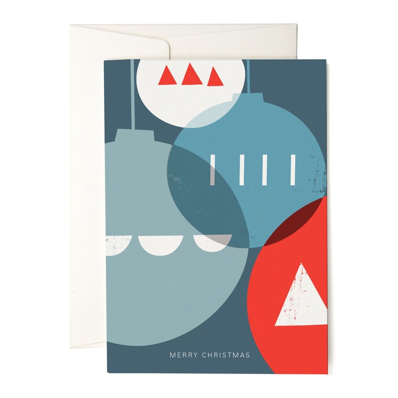 Geometric Baubles Christmas Card