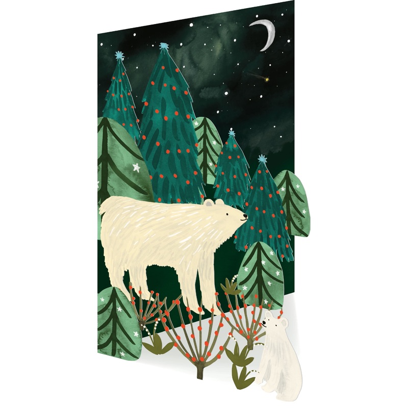 Polar Bear Laser Cut Christmas Card