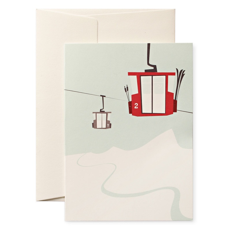 Ski Lift Christmas Card