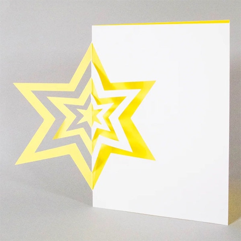 Yellow Cut Out Star Card