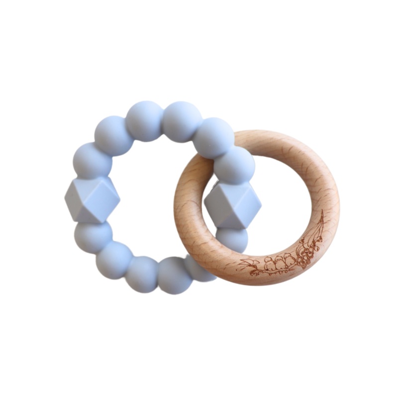 Moon Teething Toy Soft Blue