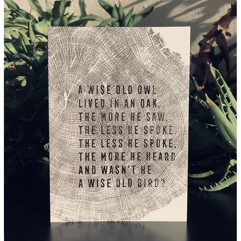 Wise Owl Oak Card