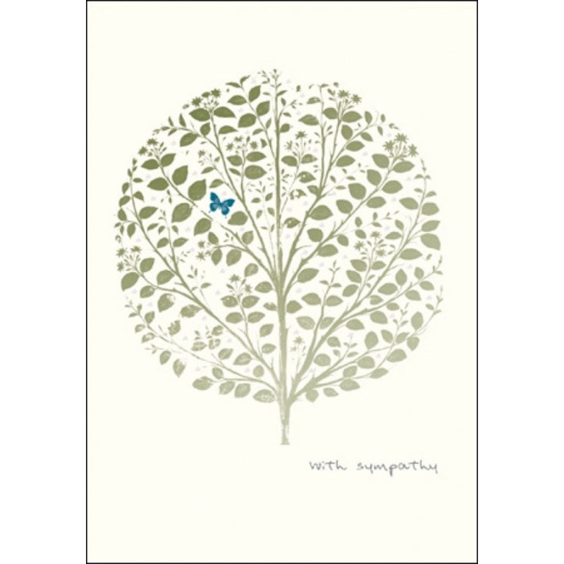 With Sympathy Butterfly Tree Card