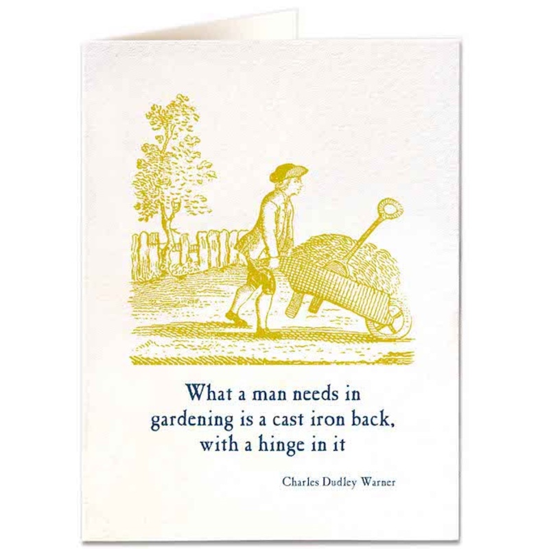 A Cast iron Back For Gardening Card