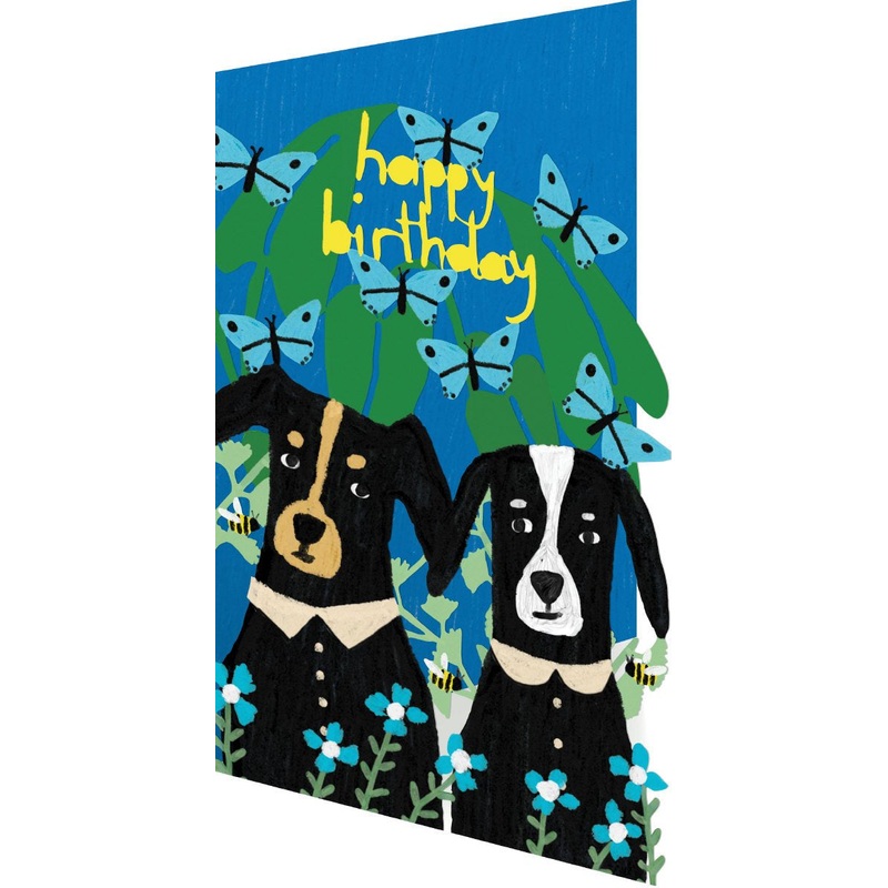 Two Dogs Lasercut Birthday Card