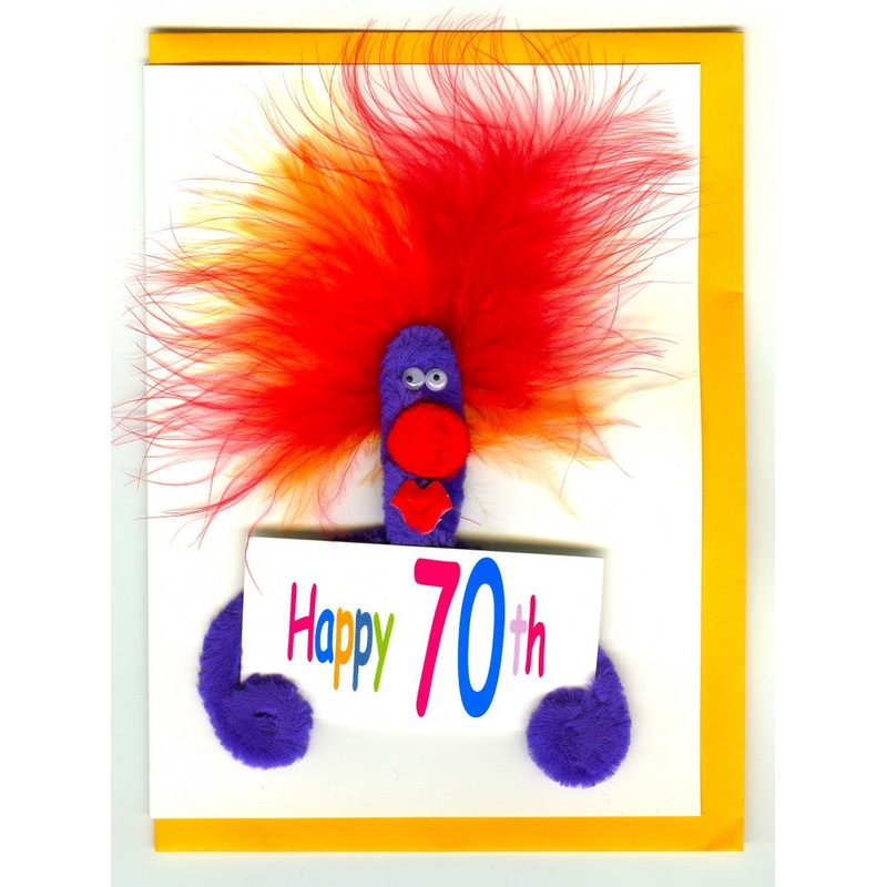 70th Puffy Birthday Card