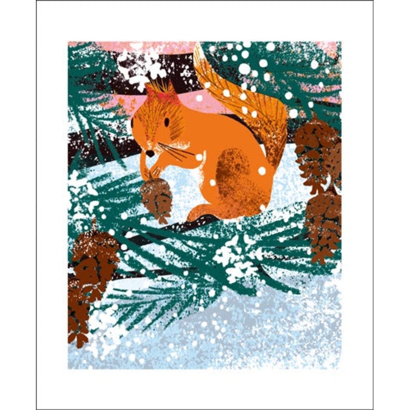 Winter Squirrel Illustration By Tim Hopgood Card