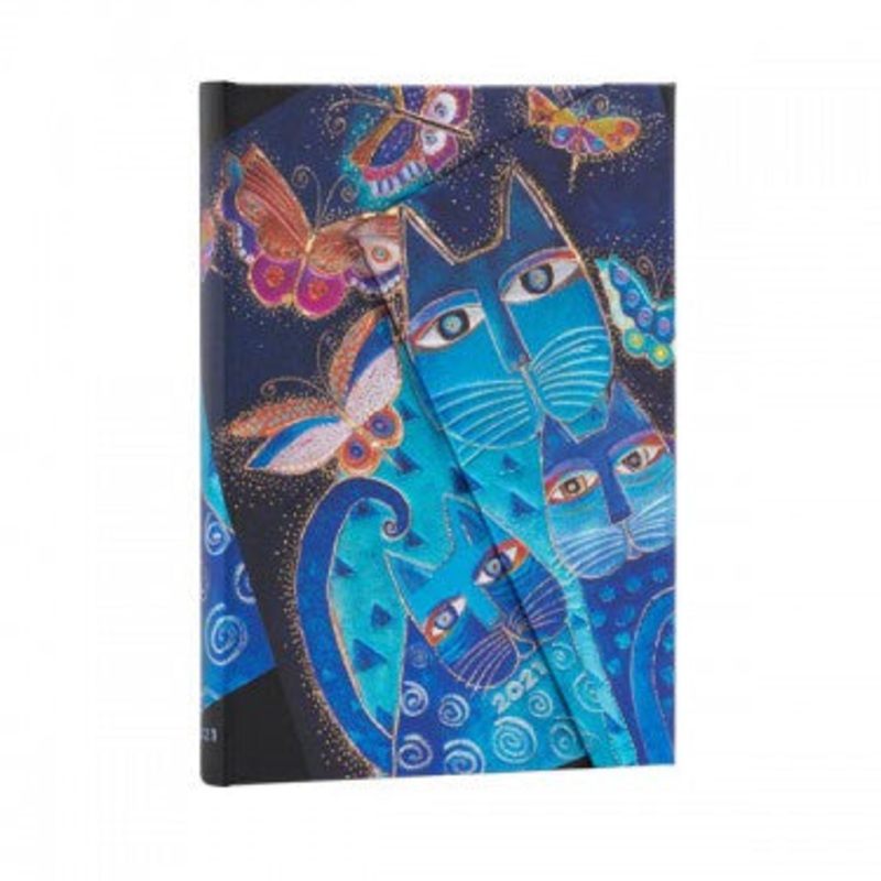 2021 Blue Cats and Butterflies Midi Weekly Diary