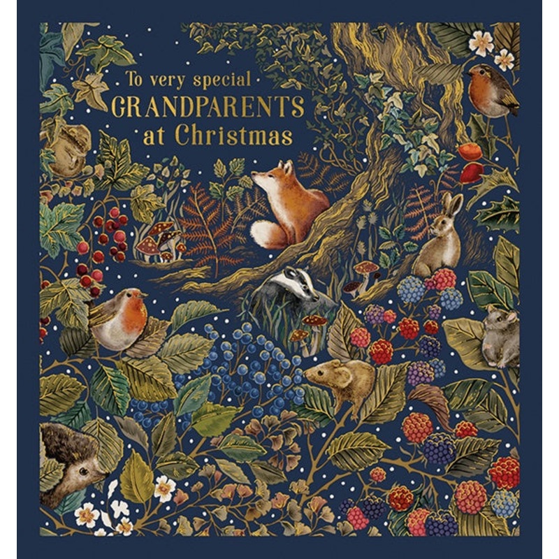 To Special Grandparents Woodland Creatures Christmas Card
