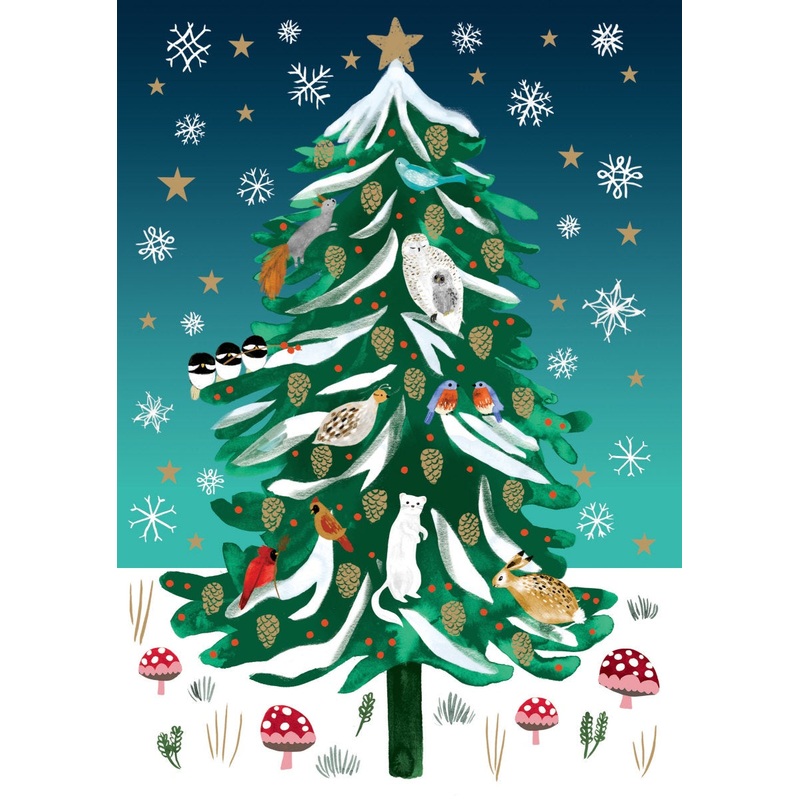 Woodland Conifer Christmas Card Set