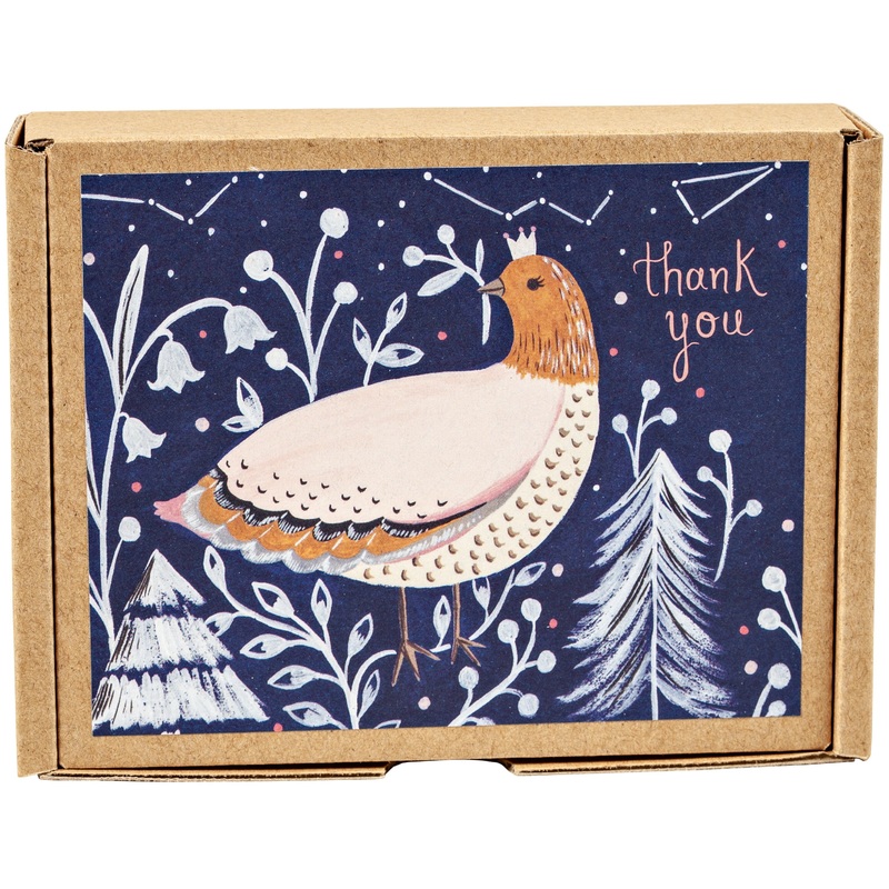 Winter Bird Thank You Card Pack