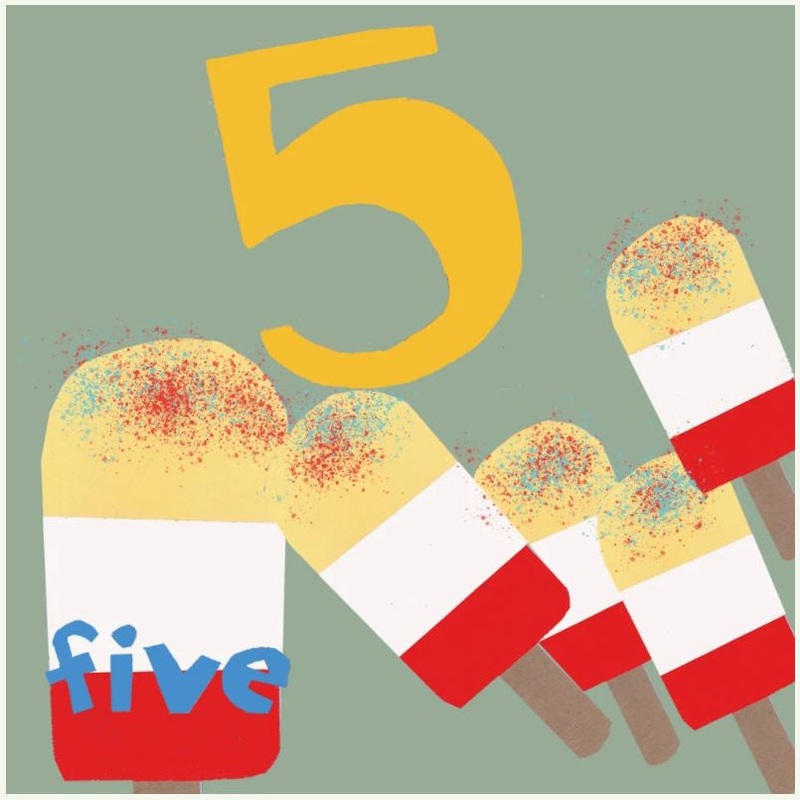 Age 5 Fab Lolly Birthday Card