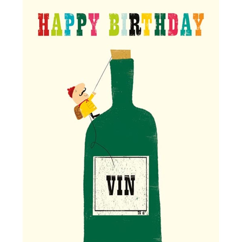 Wine Climber Birthday Card