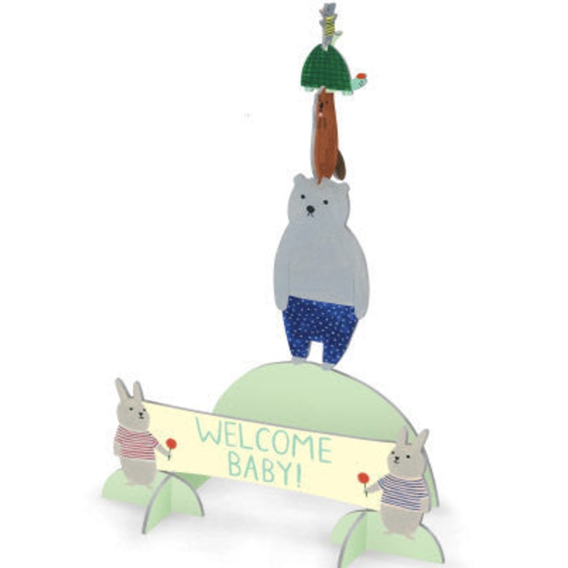 Welcome Committee Pop and Slot New Baby Scene and Card