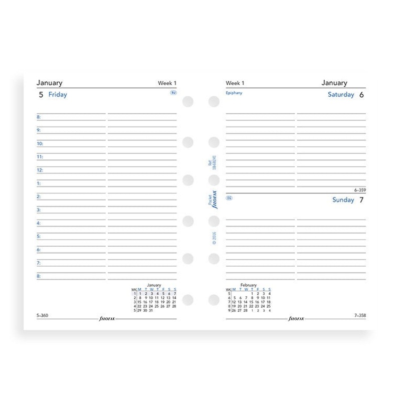 2022 Filofax Pocket One Day On A Page Refill