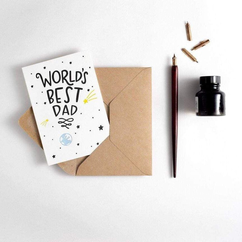 Worlds Best Dad Letterpress Card