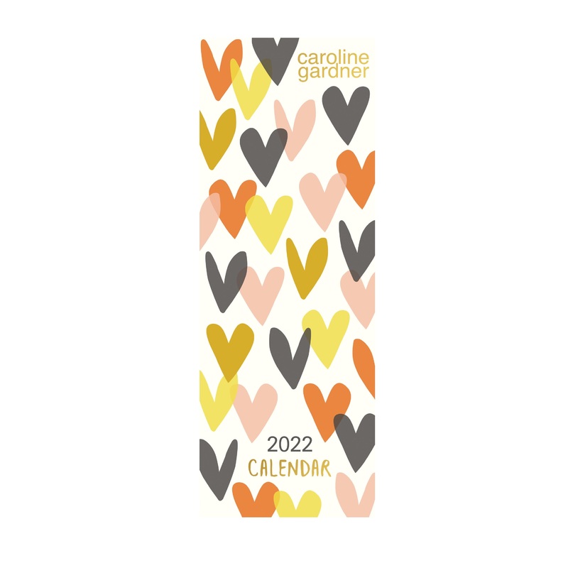 2022 Caroline Gardner Hearts Slim Calendar