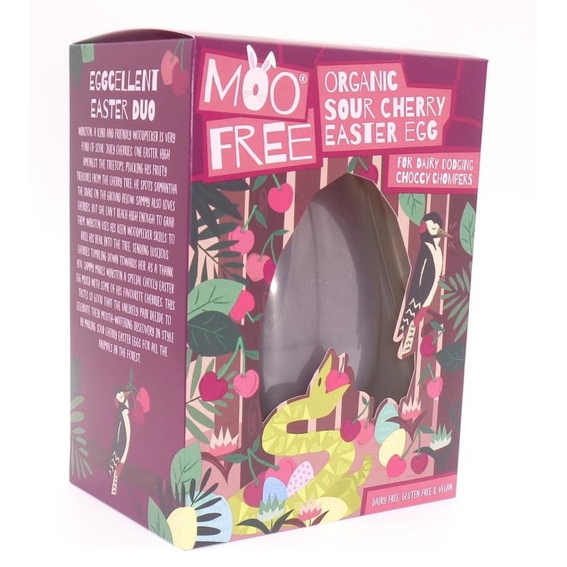 Moo Free Organic Sour Cherry Easter Egg 140g