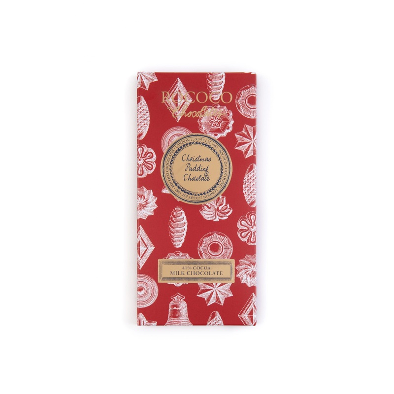 Rococo Organic Christmas Pudding Milk Chocolate Bar