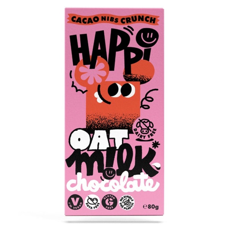 Happi Oat Milk Cacao Nibs Crunch Chocolate Bar