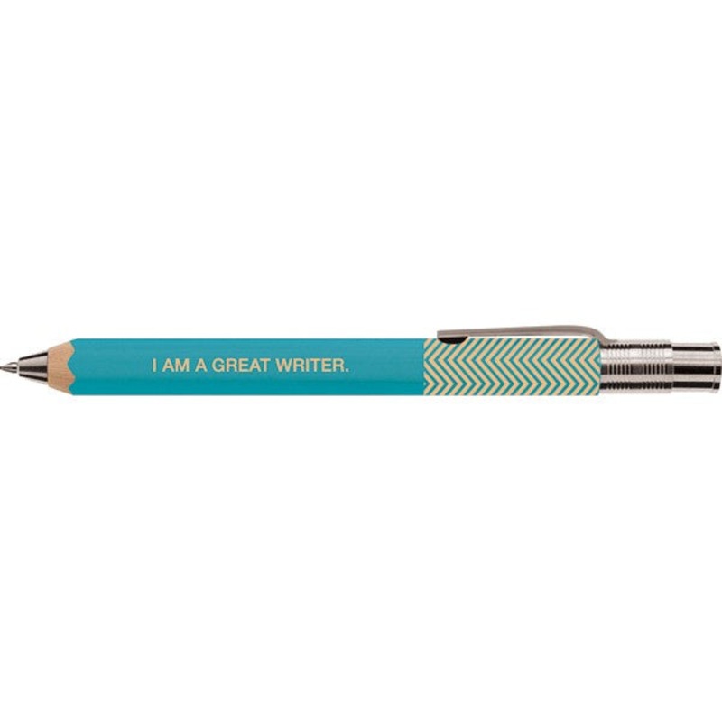 I am a Great Writer Turquoise Zig Zag Pen