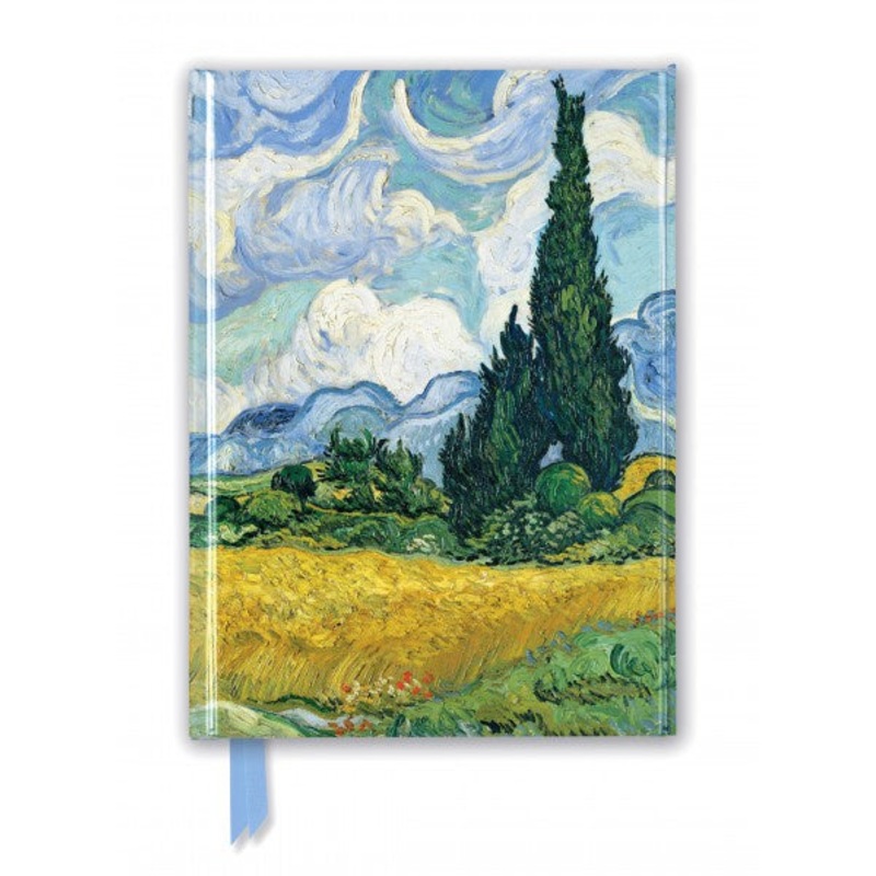 Vincent Van Gogh Wheat Field With Cypresses Trees Foiled Journal