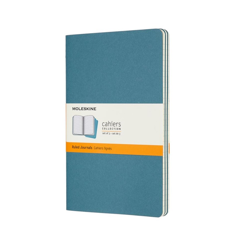 Moleskine Cahier Set of 3 Large Ruled Journals Brisk Blue