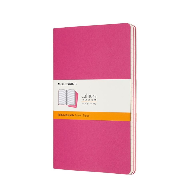 Moleskine Cahier Set of 3 Ruled Journals Kinetic Pink