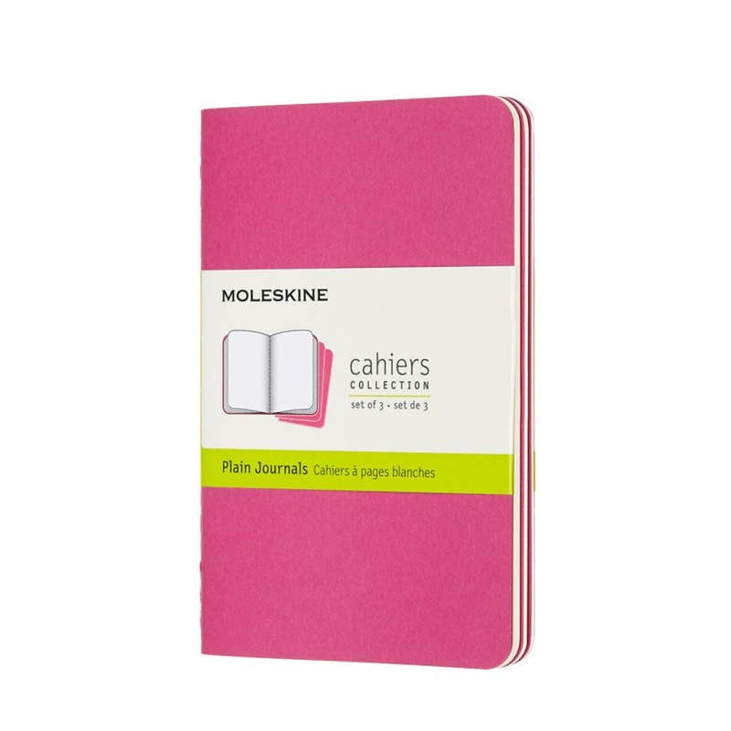 Moleskine Cahiers Set of 3 Plain Pocket Journals Kinetic Pink