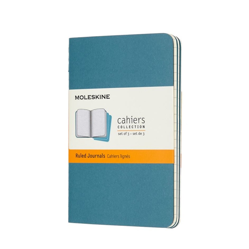Moleskine Cahiers Set of 3 Ruled Pocket Journals Brisk Blue