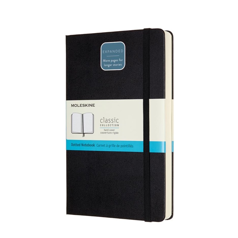 Moleskine Large Hardback Dotted Expanded Notebook Black