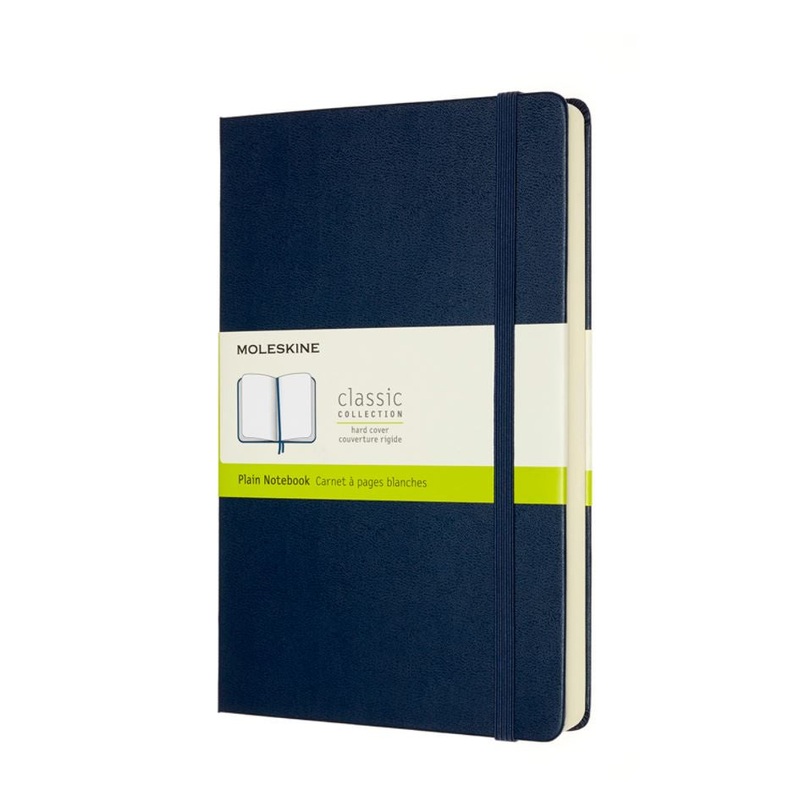 Moleskine Large Hardback Plain Expanded Notebook Sapphire Blue