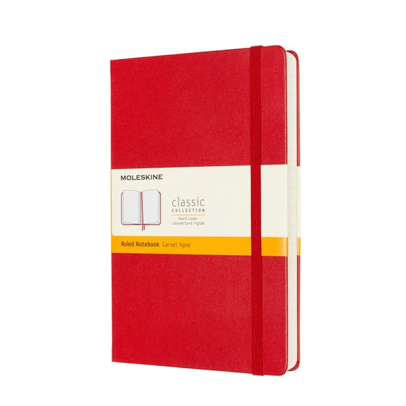 Moleskine Large Hardback Ruled Expanded Notebook Scarlet Red