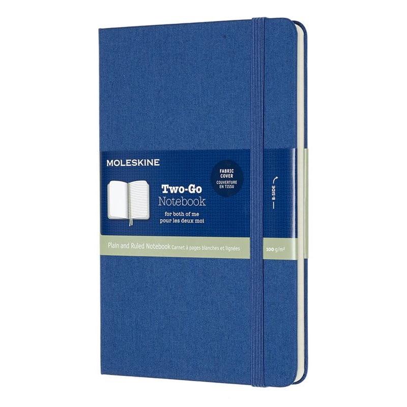 Moleskine Medium Plain And Rules Two-Go Lapis Blue Notebook
