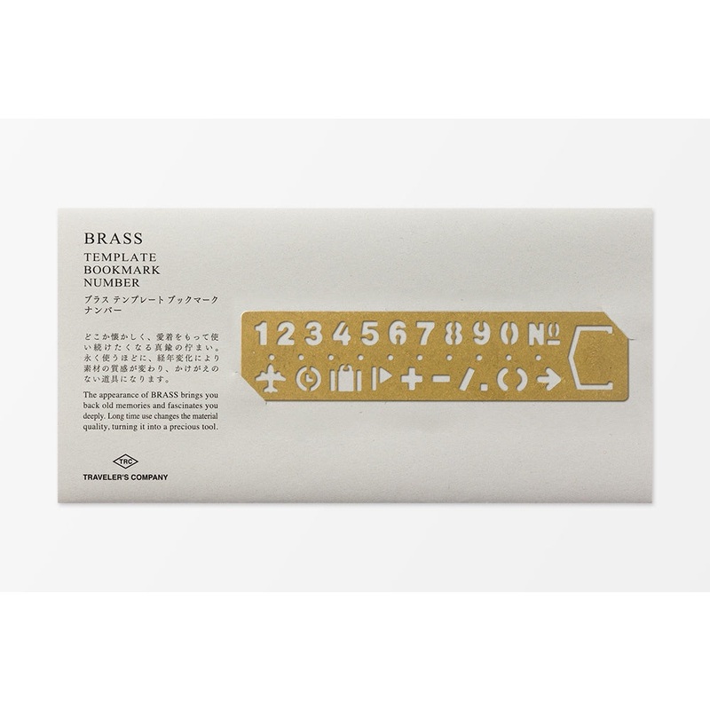 Travelers Brass Bookmark Number Template