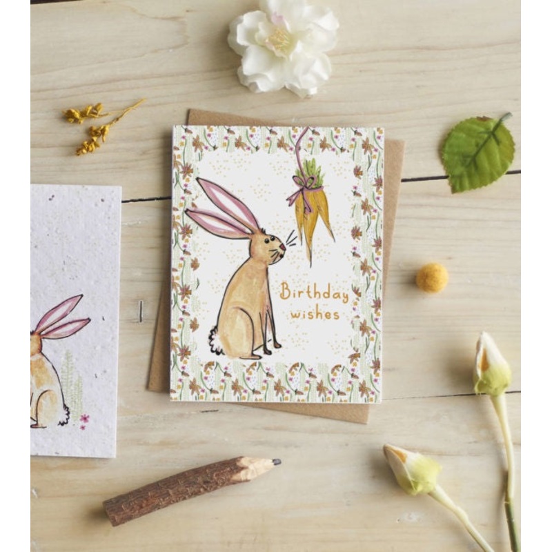 Birthday Wishes Bunny & Carrot Seed Card