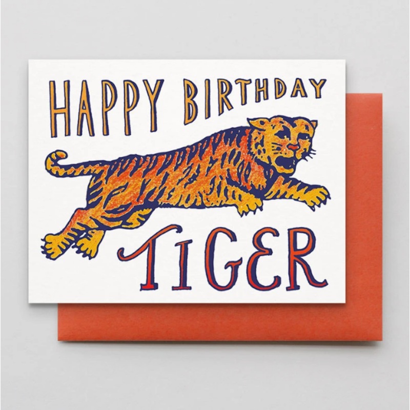 Happy Birthday Tangy Orange Tiger Card