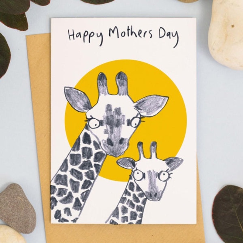 Happy Mothers Day Giraffe Card