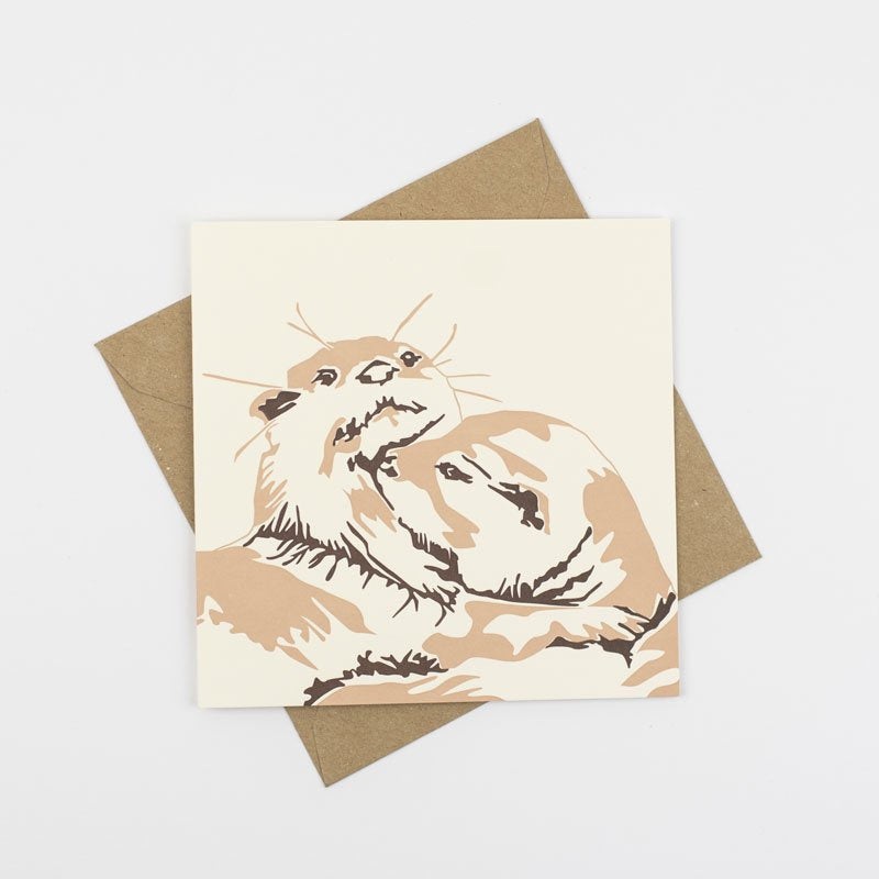 Otters Love Letterpress Card