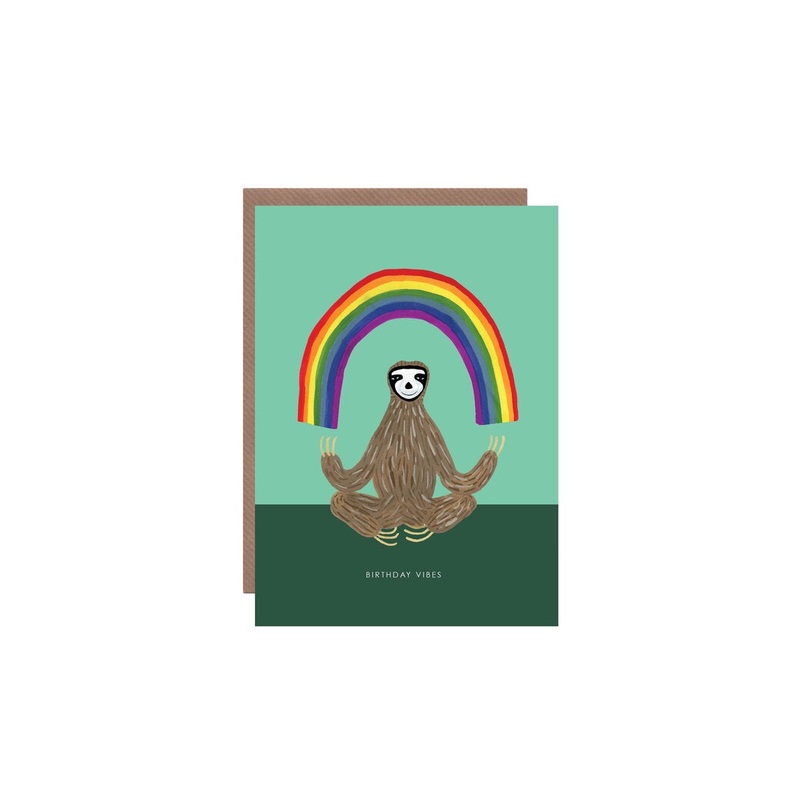 Sloth Birthday Vibes Card