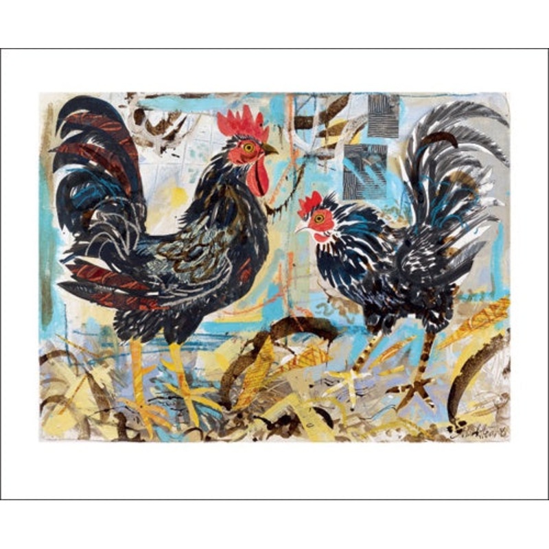 Black Cockerels Card