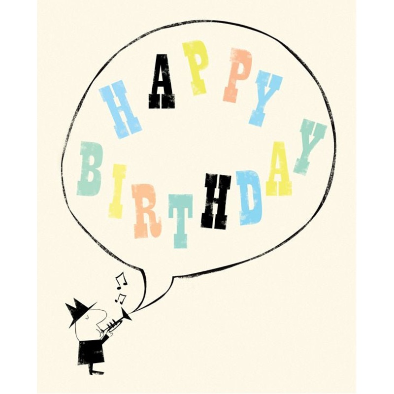 Happy Birthday Typography Speech Bubble Card